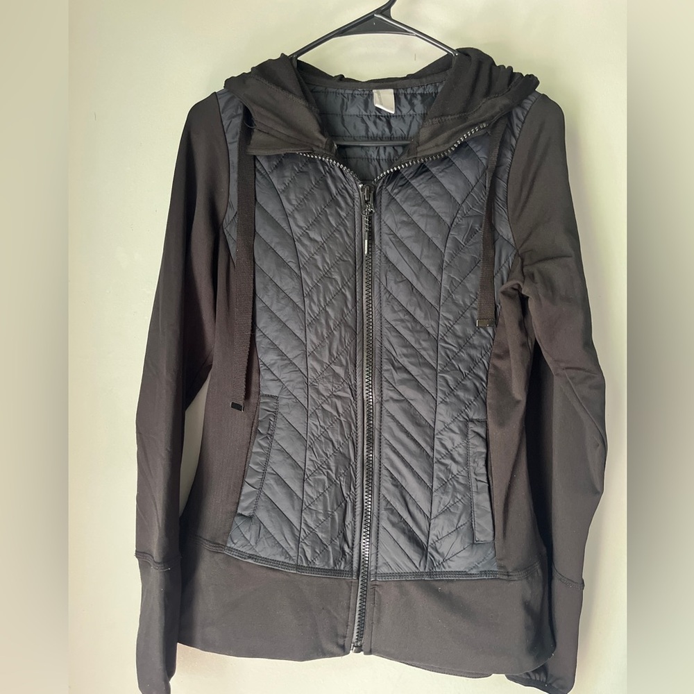 Mondetta Black and Gray Quilted Utility Jacket